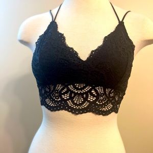 Black, lace bralette (Tranquil & True) Size L